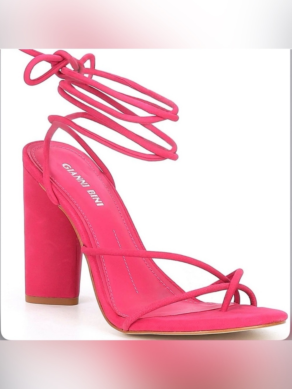 Gianni Bini Hot Pink Strappy Block Heel Sandal